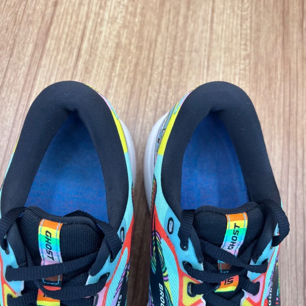 Brooks Ghost 15 Pride Running Shoes Womens 9.5 Multi-Color Doodle 1203801B058